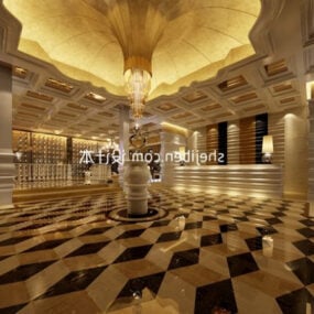 Hotel Lobby Library Luxury 3d model