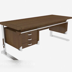 Model 3D nowoczesnego drewnianego biurka