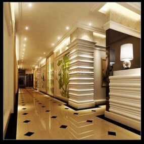 Hotelkorridor 3D-Modell
