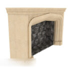 Stone home fireplace 3d model