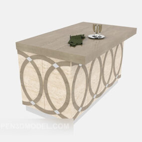 3D model dřevěného odkládacího stolku Home Decor
