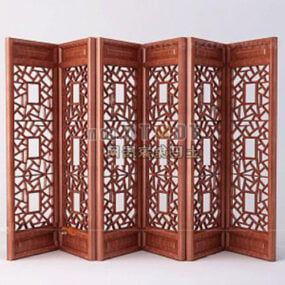 Chinese Partition Carved Screens 3d-modell