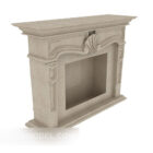 Stone home fireplace 3d model