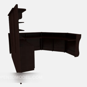 Home Dark Wood Bar Table 3d model
