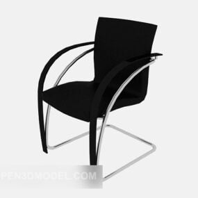 Chaise de bureau avec accoudoirs noirs V1 modèle 3D