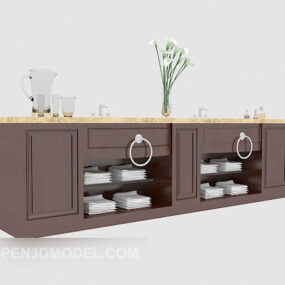 European Style Home Cabinet 3d model
