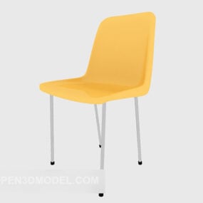 Yellow Plastic Minimalist Lounge Chair 3d model