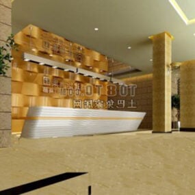 Společný 3D model interiéru lobby hotelu