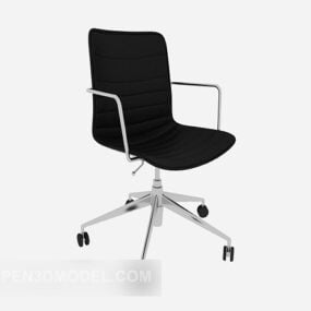 Black Leather Mobile Office Chair 3d model