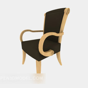 صندلی راحتی خانگی آمریکایی مشکی چرم مدل سه بعدی