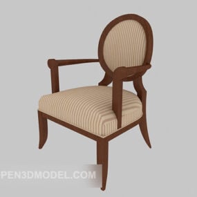 صندلی کمد زیبا اروپایی قهوه ای مدل سه بعدی