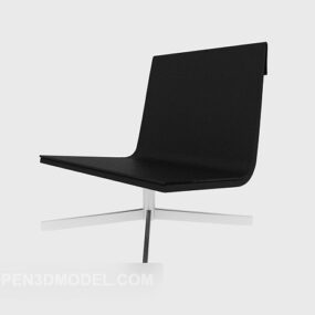 Sort skinn minimalistisk kontorstol 3d-modell