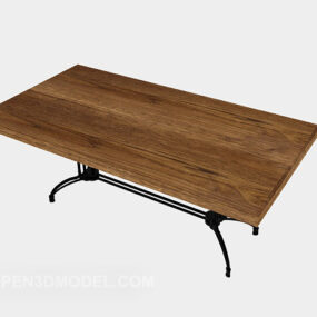 Simple Coffee Table Rectangular Wooden 3d model