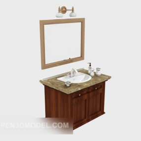 Szafka łazienkowa w stylu amerykańskim vintage Model 3D