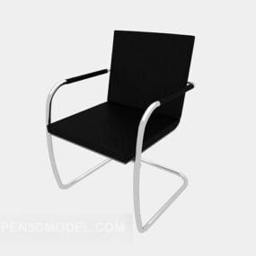 เก้าอี้พนักงานสำนักงานสีดำเรียบง่ายแบบ 3 มิติ
