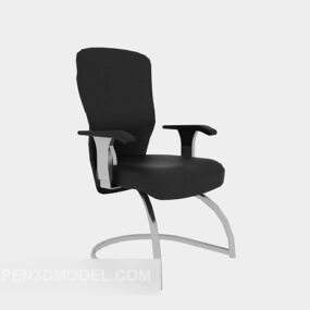3д модель черного офисного кресла для персонала