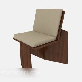 Back-to-back Lounge Chair Wooden 3d model