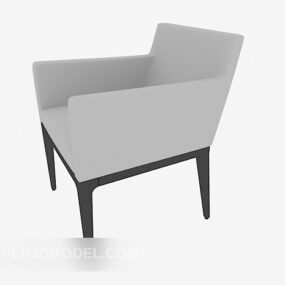 Home Single Sofa Grey Fabric 3d model
