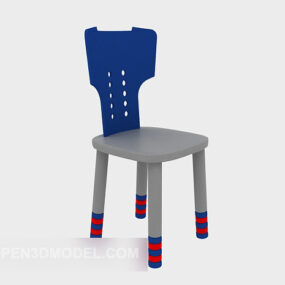 Barnstol blå rygg 3d-modell