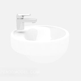 White Washbasin Wc Sanitary 3d model