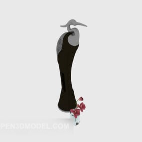Kuş Şekilli Vazo Çin Dekorasyonu 3D model