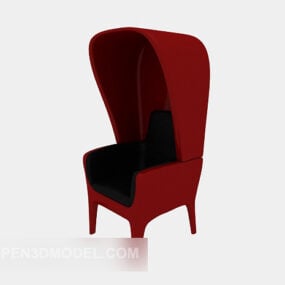 Red Lounge Chair High Back 3d model