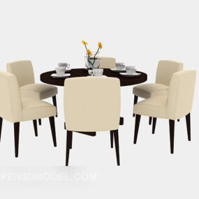 Modernes Restauranttisch und Stuhl 3D-Modell