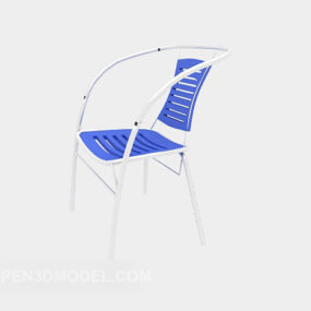 Model 3d Kursi Luar Ruangan Biru Sederhana