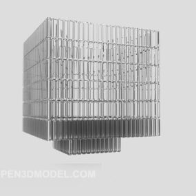 Duży prostokątny żyrandol kryształowy Model 3D