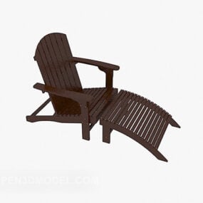Solid Wood Lounge Chair Trädgårdsmöbler 3d-modell