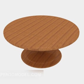Modern Round Solid Wood Coffee Table 3d model