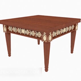European Side Table Wooden Carving 3d model