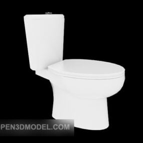 Toilettes blanches à deux unités modèle 3D