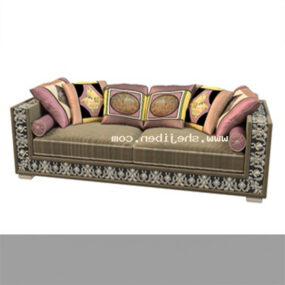 Double Sofa With Pillow Set 3d model