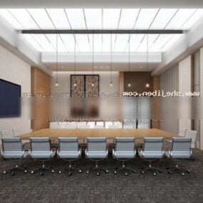 Hall Interior With Glass Roof 3d model