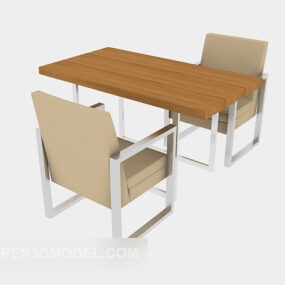 Modelo 3d de cadeiras de mesa simples