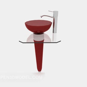 Modelo 3d de prateleira de vidro para lavatório simples