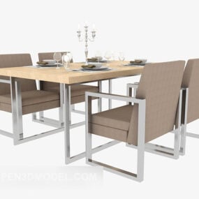 Kursi Meja Makan Empat Orang Model 3d