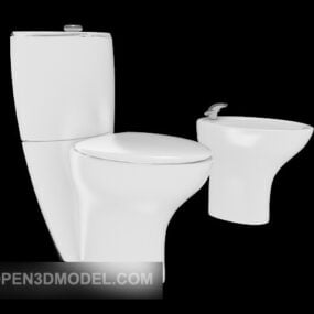 Blue Ceramic Toilet 3d model