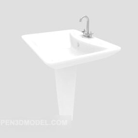 Weißes Waschbecken mit Waschbecken 3D-Modell