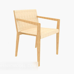 3д модель простого деревянного кресла для отдыха