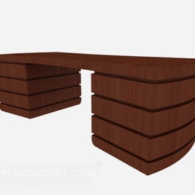 Pracovní stůl z masivního dřeva pro kancelářský 3D model