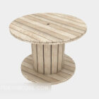 Drewniany prosty okrągły stolik kawowy