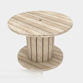Wood Simple Round Coffee Table 3d model