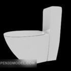 Modelo 3d de vaso sanitário com descarga de banheiro
