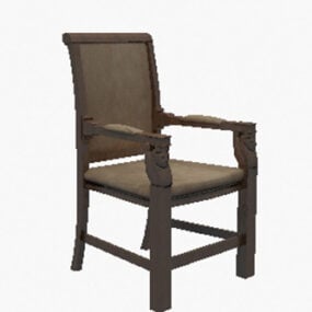 European-style Solid Wood Home Chair 3d model