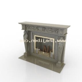 Fireplace European Stone Carving 3d model