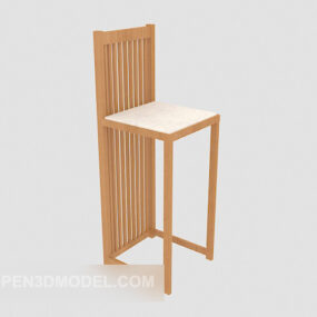 Barstol med høy fot 3d-modell av tre