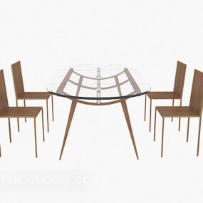 3d модель модернізму Простий стіл стілець