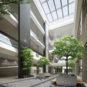 3d модель інтер'єру простору залу будівлі